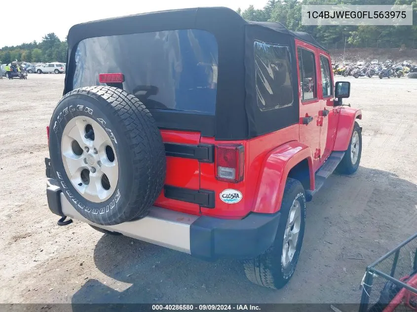 2015 Jeep Wrangler Unlimited Sahara VIN: 1C4BJWEG0FL563975 Lot: 40286580