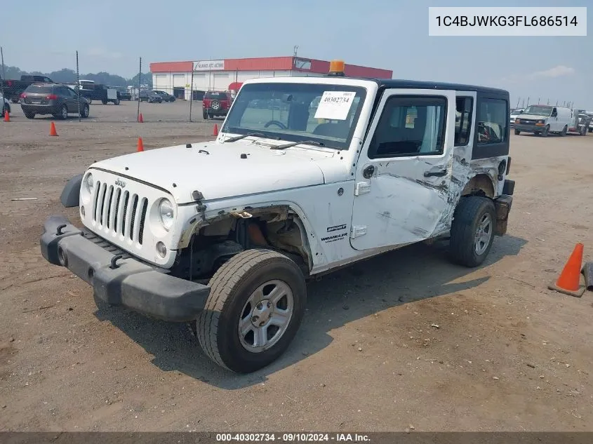 1C4BJWKG3FL686514 2015 Jeep Wrangler Unlimited Sport Rhd