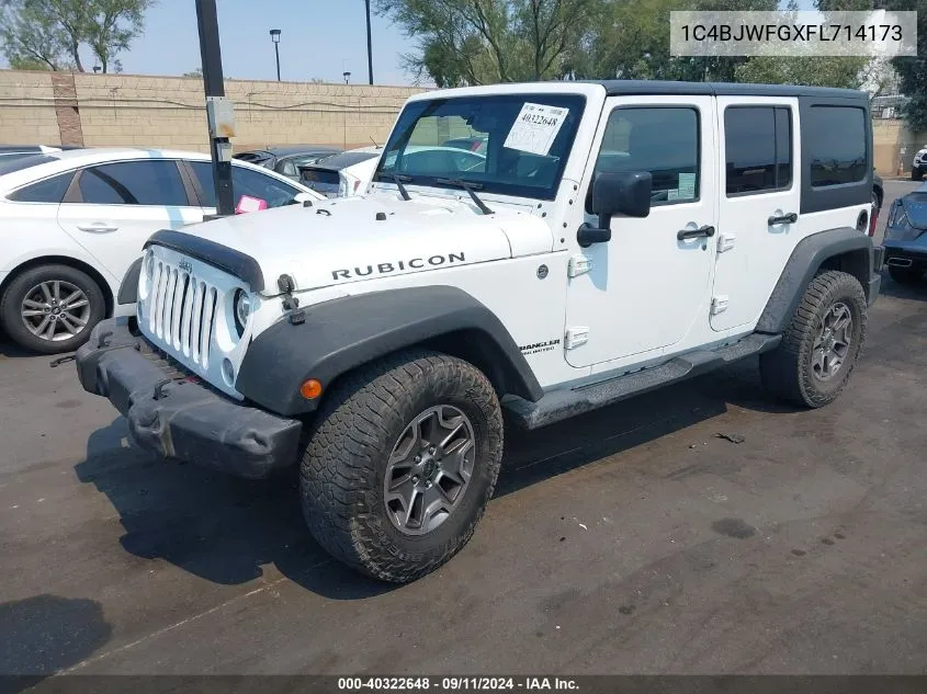 2015 Jeep Wrangler Unlimited Rubicon VIN: 1C4BJWFGXFL714173 Lot: 40322648