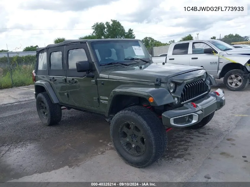 1C4BJWDG2FL773933 2015 Jeep Wrangler Unlimited Sport