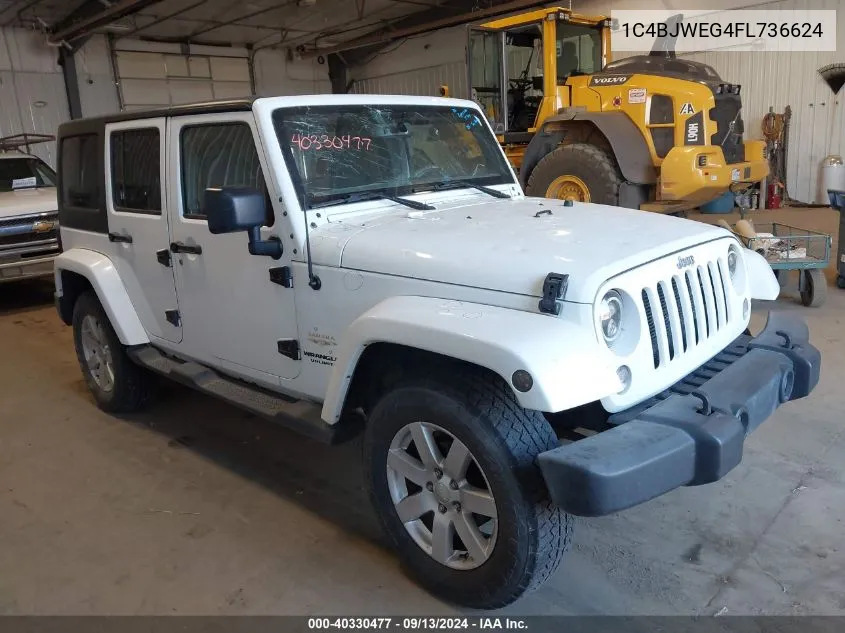 2015 Jeep Wrangler Unlimited Sahara VIN: 1C4BJWEG4FL736624 Lot: 40330477