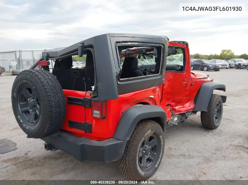 2015 Jeep Wrangler Sport VIN: 1C4AJWAG3FL601930 Lot: 40339235