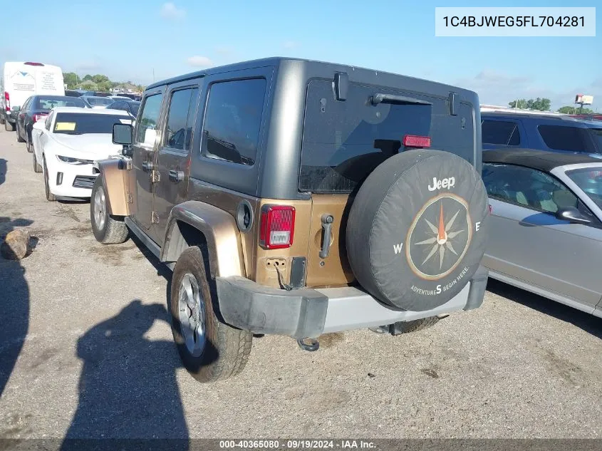 2015 Jeep Wrangler Unlimited Sahara VIN: 1C4BJWEG5FL704281 Lot: 40365080