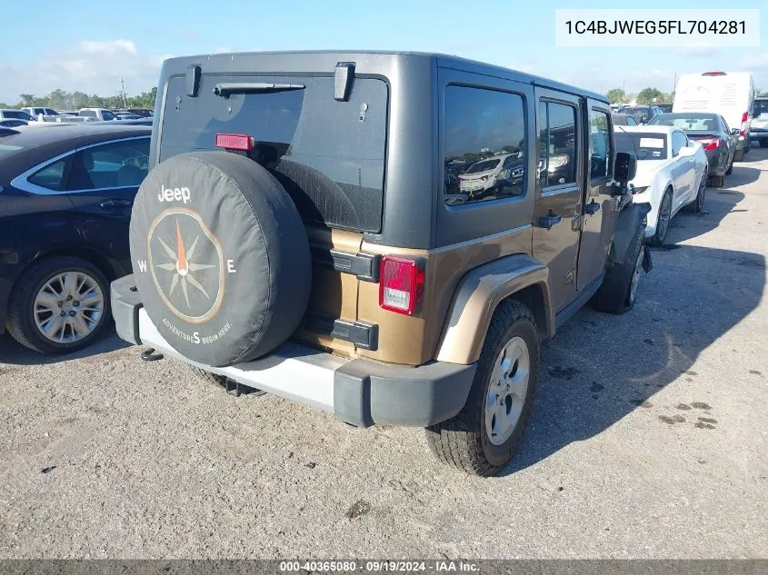 2015 Jeep Wrangler Unlimited Sahara VIN: 1C4BJWEG5FL704281 Lot: 40365080