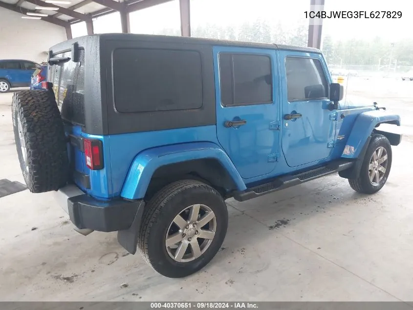 2015 Jeep Wrangler Unlimited Sahara VIN: 1C4BJWEG3FL627829 Lot: 40370651