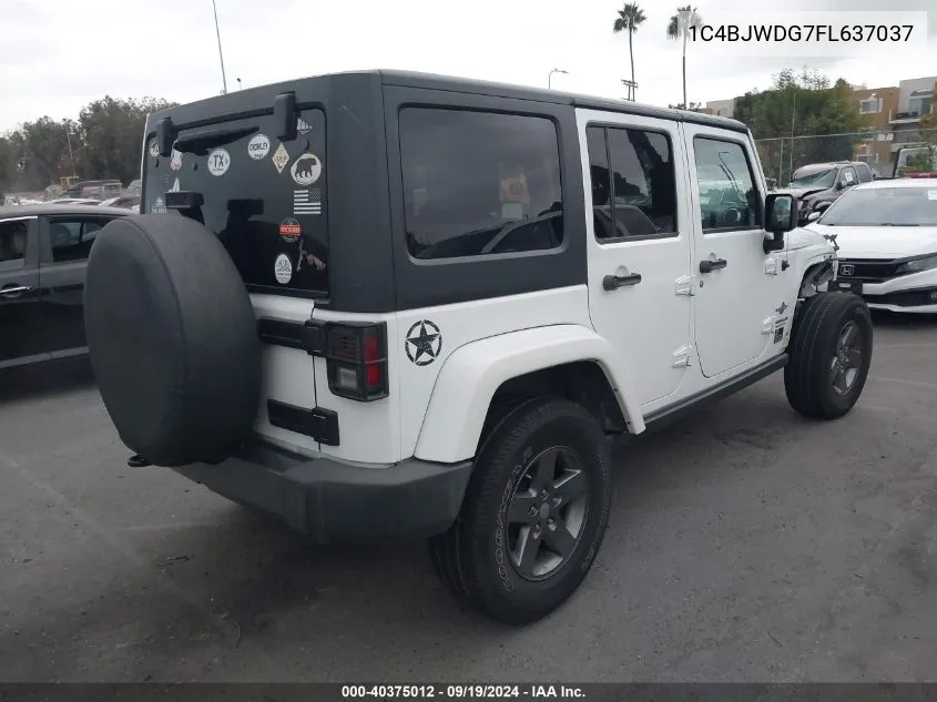 1C4BJWDG7FL637037 2015 Jeep Wrangler Unlimited Freedom Edition