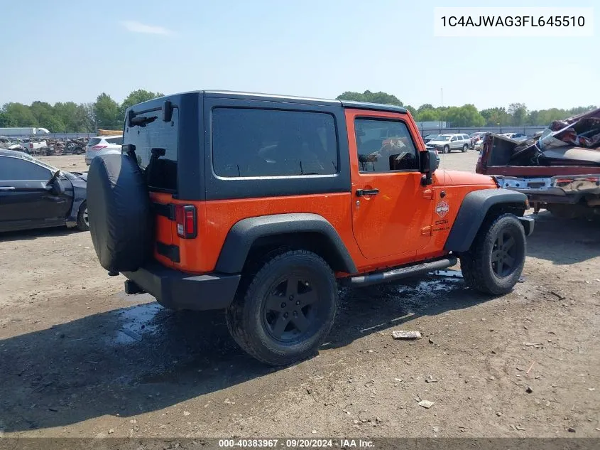 2015 Jeep Wrangler Sport VIN: 1C4AJWAG3FL645510 Lot: 40383967