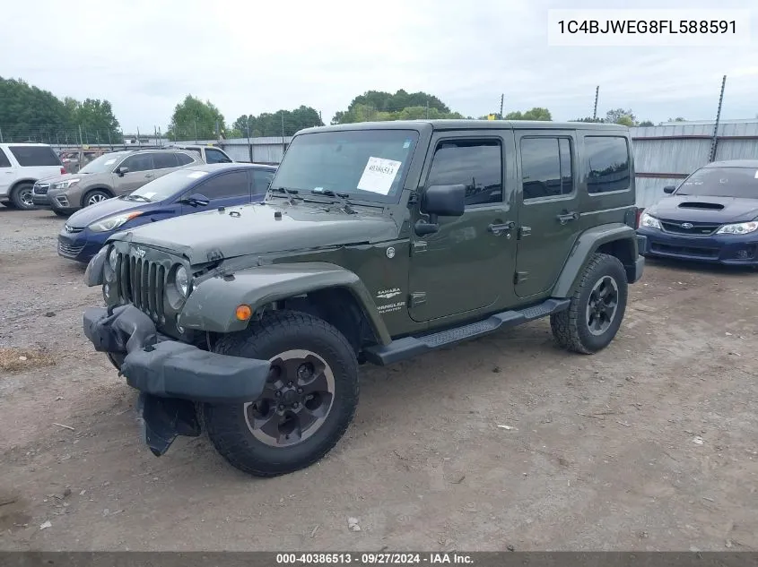 1C4BJWEG8FL588591 2015 Jeep Wrangler Unlimited Sahara