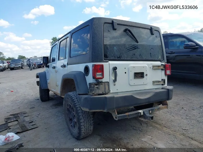 1C4BJWKG0FL533606 2015 Jeep Wrangler Unlimited Sport Rhd