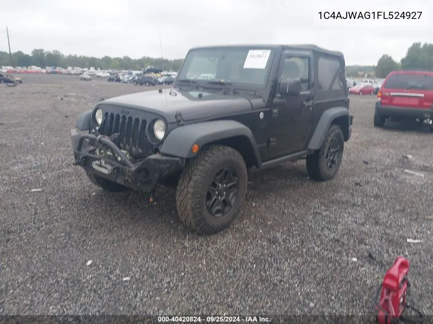 2015 Jeep Wrangler Willys Wheeler VIN: 1C4AJWAG1FL524927 Lot: 40420824