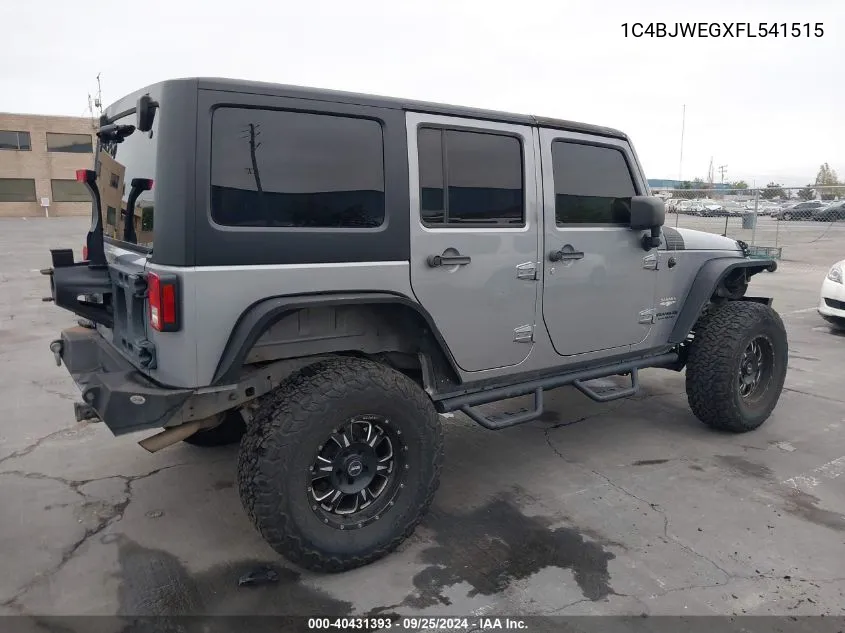 2015 Jeep Wrangler Unlimited Sahara VIN: 1C4BJWEGXFL541515 Lot: 40431393