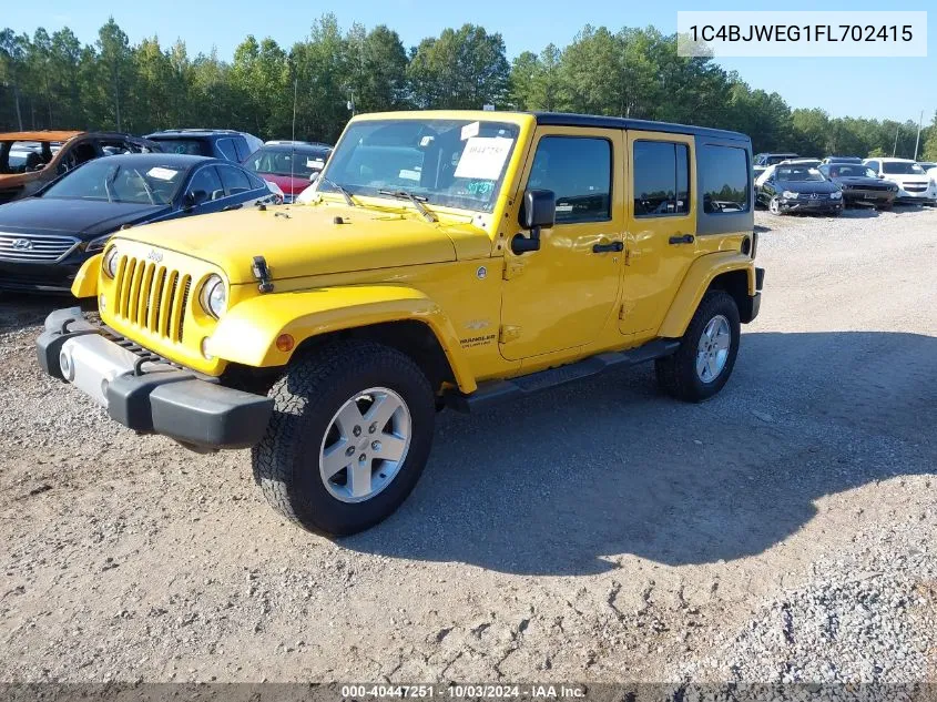 2015 Jeep Wrangler Unlimited Sahara VIN: 1C4BJWEG1FL702415 Lot: 40447251