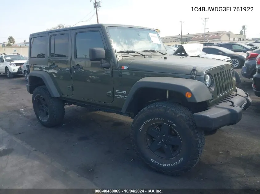 1C4BJWDG3FL761922 2015 Jeep Wrangler Unlimited Sport