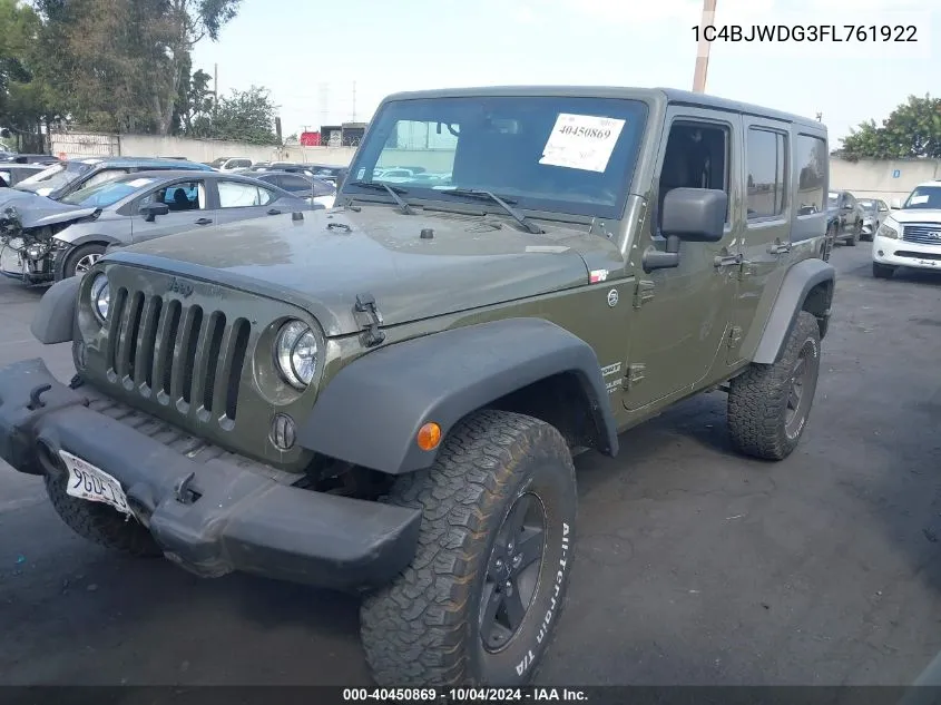 2015 Jeep Wrangler Unlimited Sport VIN: 1C4BJWDG3FL761922 Lot: 40450869