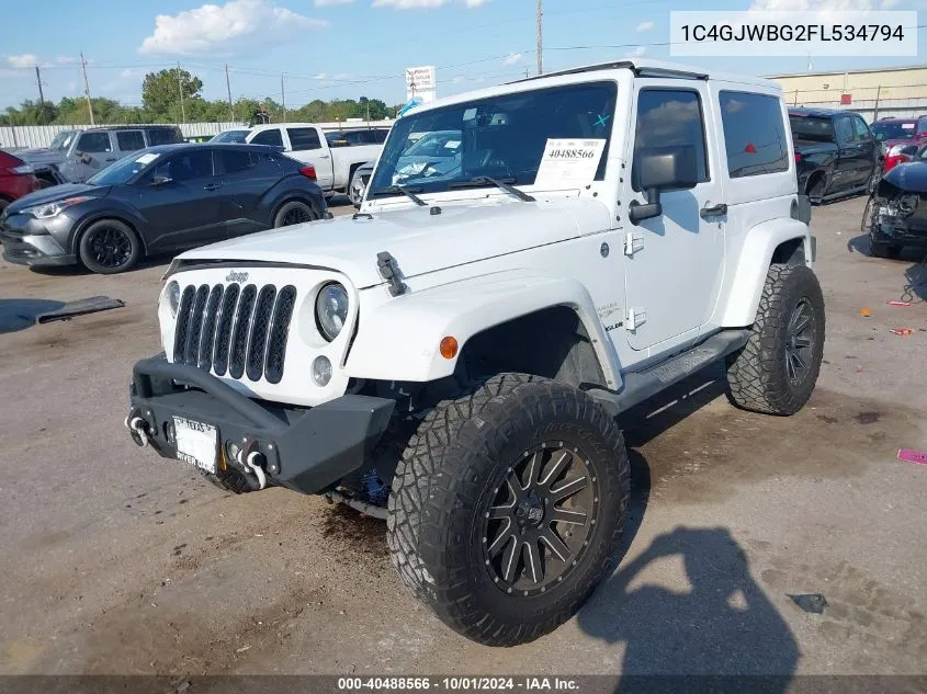 2015 Jeep Wrangler Sahara VIN: 1C4GJWBG2FL534794 Lot: 40488566