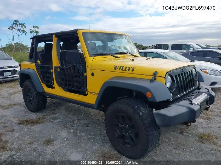 2015 Jeep Wrangler Unlimited Sport VIN: 1C4BJWDG2FL697470 Lot: 40493423