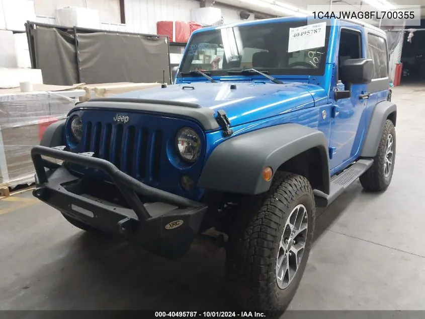 1C4AJWAG8FL700355 2015 Jeep Wrangler Sport