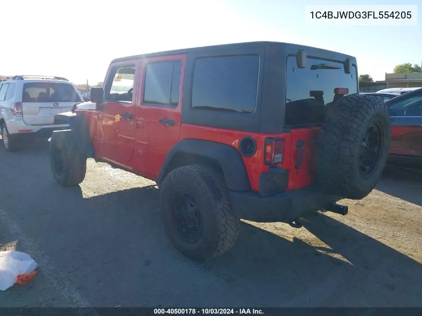 2015 Jeep Wrangler Unlimited Sport VIN: 1C4BJWDG3FL554205 Lot: 40500178