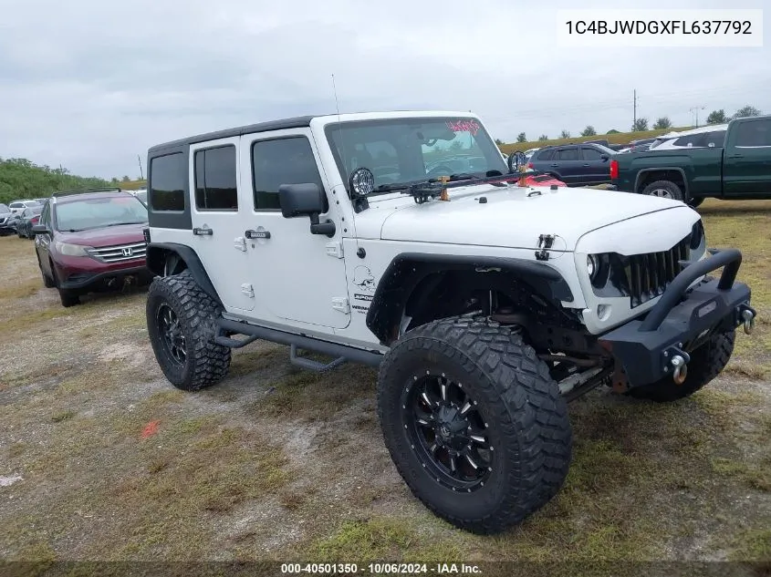 2015 Jeep Wrangler Unlimited Sport VIN: 1C4BJWDGXFL637792 Lot: 40501350