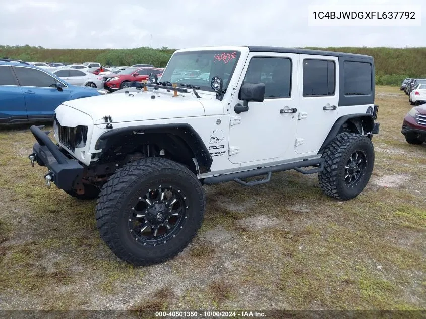 2015 Jeep Wrangler Unlimited Sport VIN: 1C4BJWDGXFL637792 Lot: 40501350