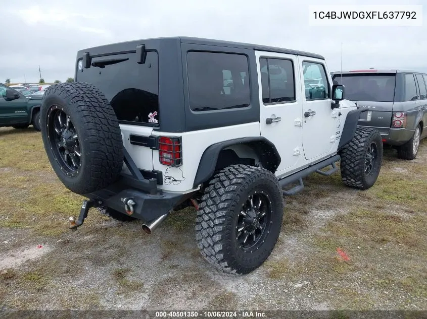 2015 Jeep Wrangler Unlimited Sport VIN: 1C4BJWDGXFL637792 Lot: 40501350