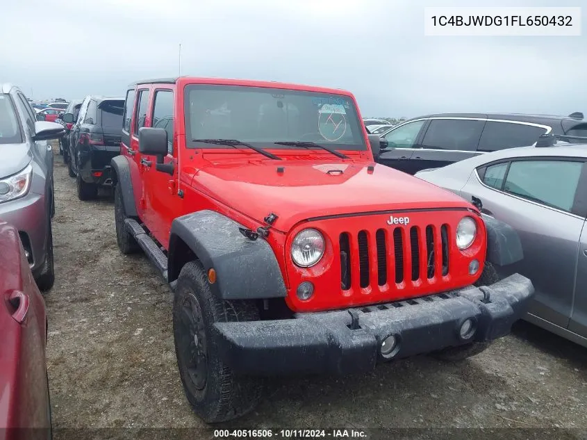 2015 Jeep Wrangler Unlimited Sport VIN: 1C4BJWDG1FL650432 Lot: 40516506