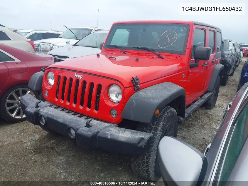 2015 Jeep Wrangler Unlimited Sport VIN: 1C4BJWDG1FL650432 Lot: 40516506