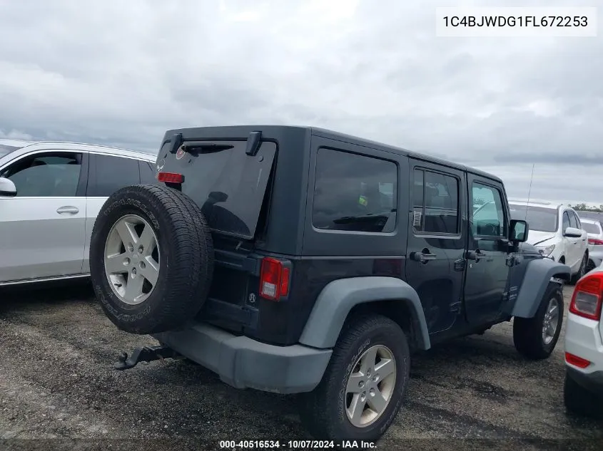 2015 Jeep Wrangler Unlimited Sport VIN: 1C4BJWDG1FL672253 Lot: 40516534