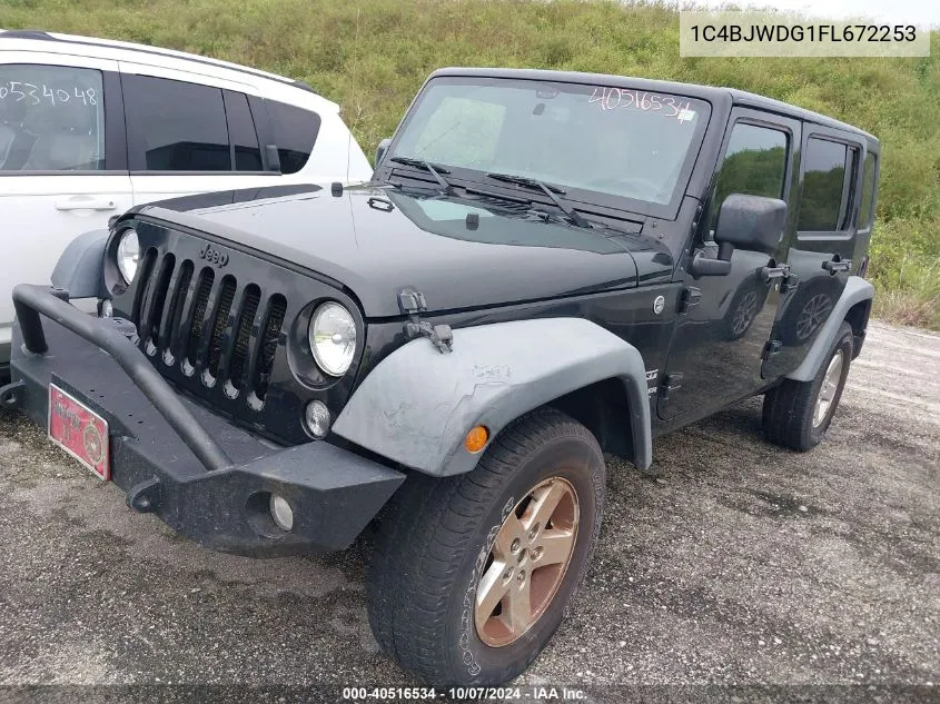 2015 Jeep Wrangler Unlimited Sport VIN: 1C4BJWDG1FL672253 Lot: 40516534