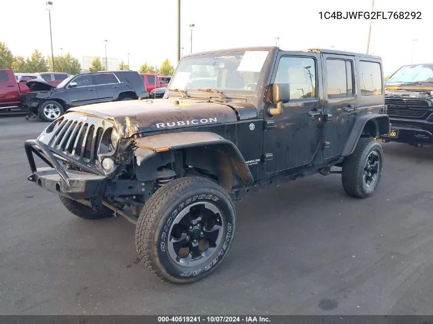 2015 Jeep Wrangler Unlimited Rubicon VIN: 1C4BJWFG2FL768292 Lot: 40519241