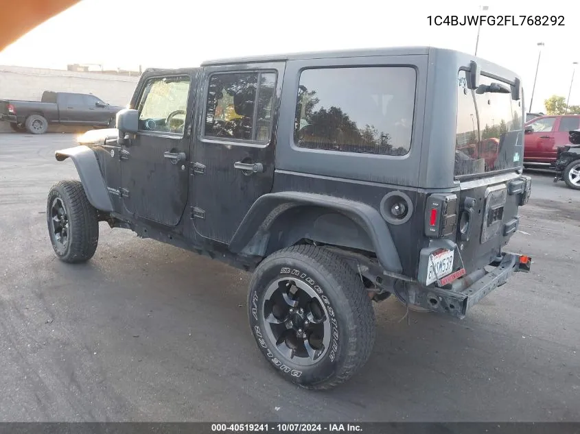 2015 Jeep Wrangler Unlimited Rubicon VIN: 1C4BJWFG2FL768292 Lot: 40519241