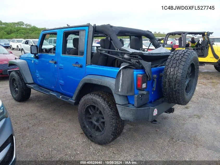 2015 Jeep Wrangler Unlimited Sport VIN: 1C4BJWDGXFL527745 Lot: 40525640