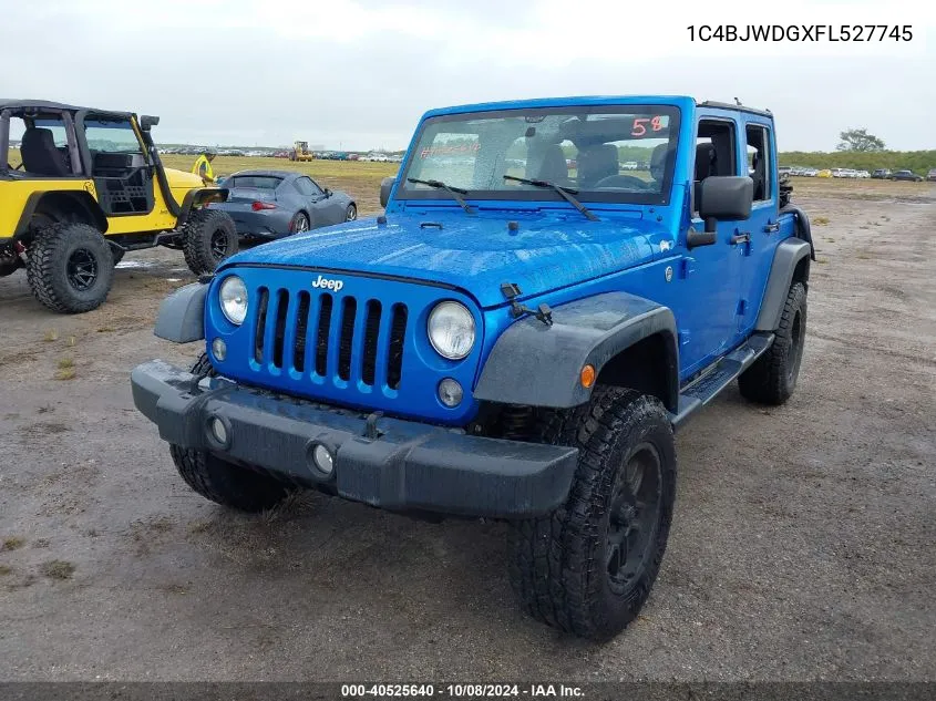 2015 Jeep Wrangler Unlimited Sport VIN: 1C4BJWDGXFL527745 Lot: 40525640