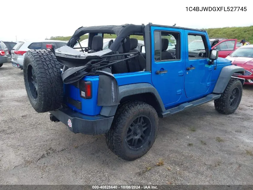 2015 Jeep Wrangler Unlimited Sport VIN: 1C4BJWDGXFL527745 Lot: 40525640