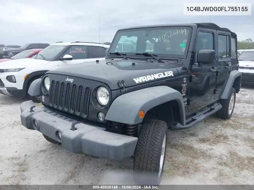 2015 Jeep Wrangler Unlimited Sport VIN: 1C4BJWDG0FL755155 Lot: 40526149