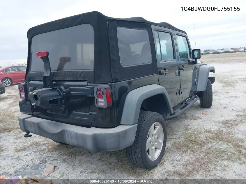 2015 Jeep Wrangler Unlimited Sport VIN: 1C4BJWDG0FL755155 Lot: 40526149