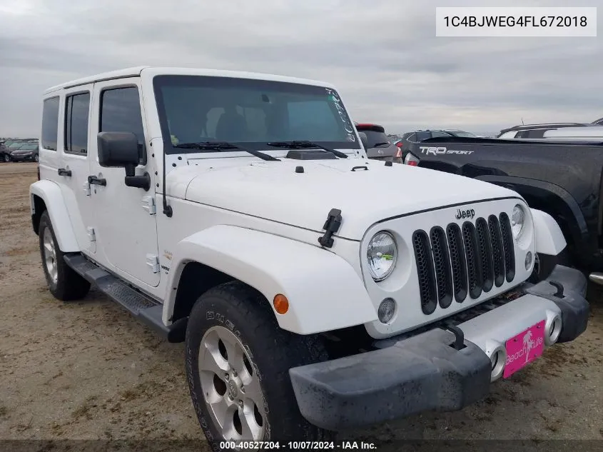 2015 Jeep Wrangler Unlimited Sahara VIN: 1C4BJWEG4FL672018 Lot: 40527204