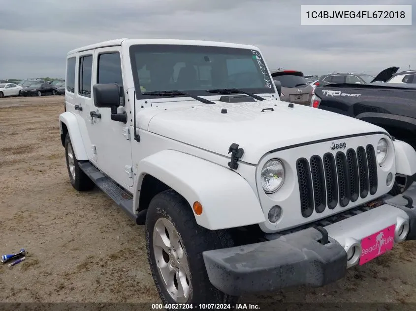 2015 Jeep Wrangler Unlimited Sahara VIN: 1C4BJWEG4FL672018 Lot: 40527204