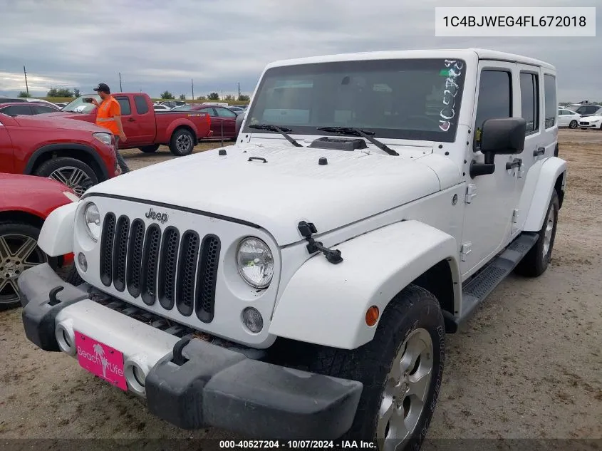 2015 Jeep Wrangler Unlimited Sahara VIN: 1C4BJWEG4FL672018 Lot: 40527204