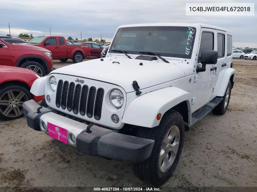 2015 Jeep Wrangler Unlimited Sahara VIN: 1C4BJWEG4FL672018 Lot: 40527204