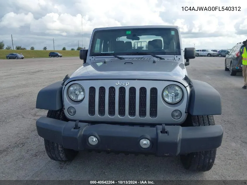 2015 Jeep Wrangler Sport VIN: 1C4AJWAG0FL540312 Lot: 40542204