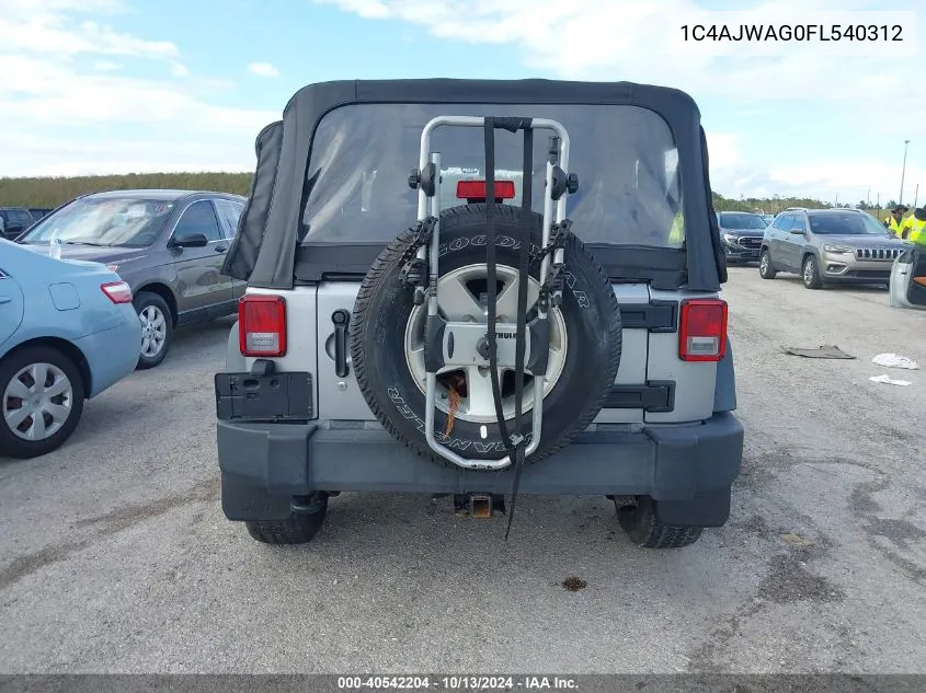 2015 Jeep Wrangler Sport VIN: 1C4AJWAG0FL540312 Lot: 40542204