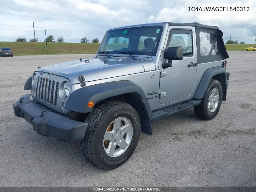 2015 Jeep Wrangler Sport VIN: 1C4AJWAG0FL540312 Lot: 40542204