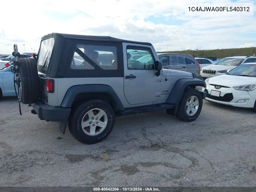 2015 Jeep Wrangler Sport VIN: 1C4AJWAG0FL540312 Lot: 40542204