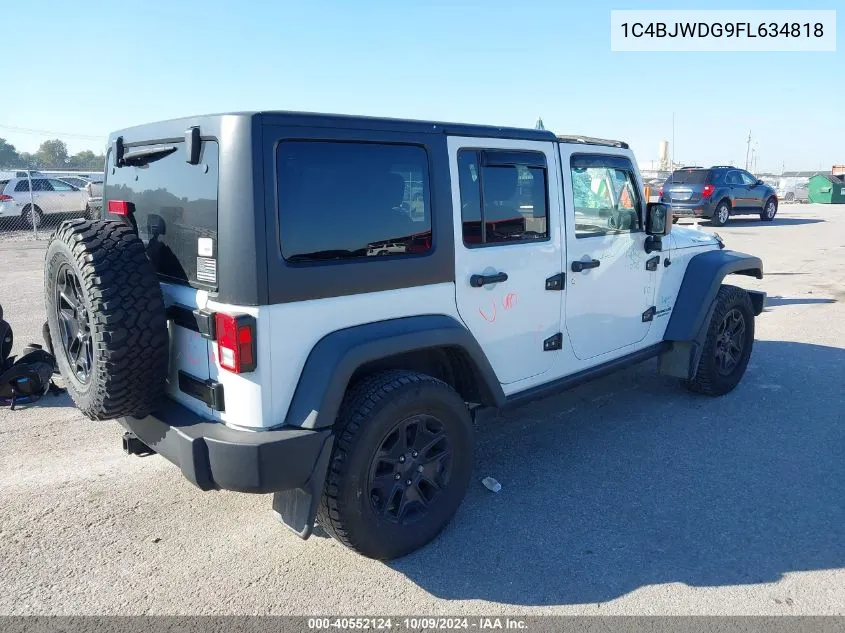 2015 Jeep Wrangler Unlimited Sport VIN: 1C4BJWDG9FL634818 Lot: 40552124