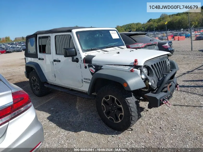 2015 Jeep Wrangler Unlimited Sport VIN: 1C4BJWDG0FL746679 Lot: 40552561