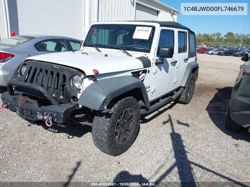 2015 Jeep Wrangler Unlimited Sport VIN: 1C4BJWDG0FL746679 Lot: 40552561