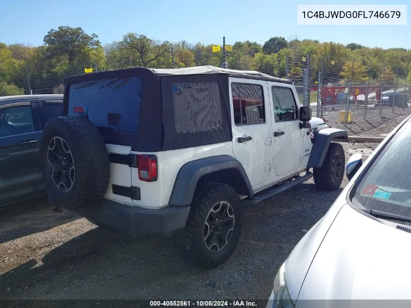 2015 Jeep Wrangler Unlimited Sport VIN: 1C4BJWDG0FL746679 Lot: 40552561