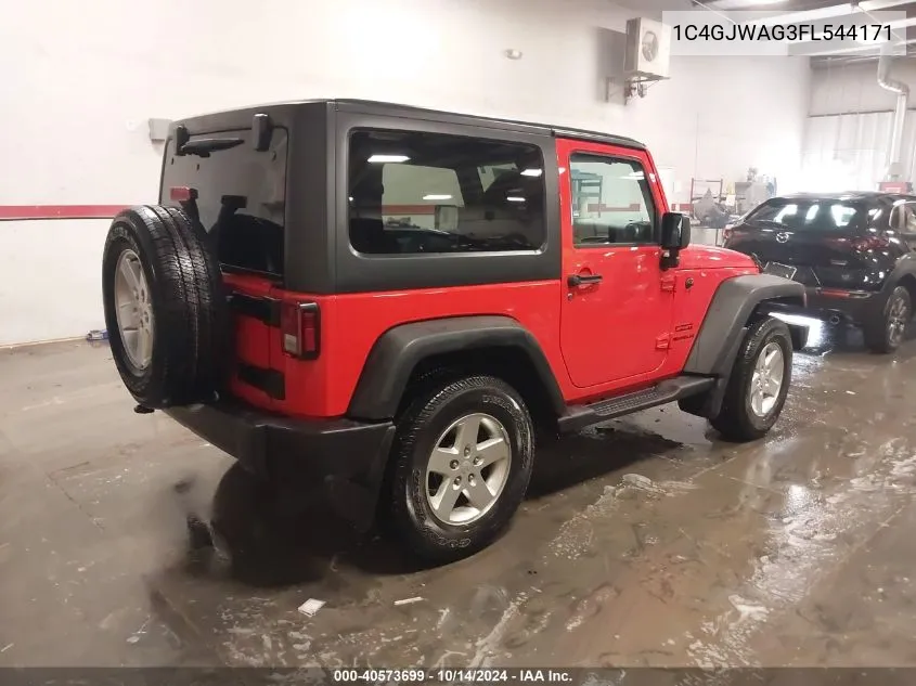 2015 Jeep Wrangler Sport VIN: 1C4GJWAG3FL544171 Lot: 40573699