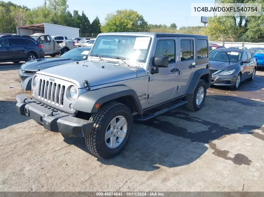 2015 Jeep Wrangler Unlimited Sport VIN: 1C4BJWDGXFL540754 Lot: 40574643